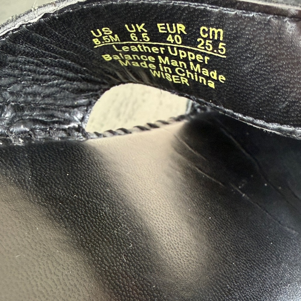 Naturalizer Black Leather Slide On Open Back Heeled Sandals. Womens Size 8.5. - Picture 8 of 8